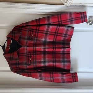 Plaid Wool Coat Jacket Vintage Fashion Bug 90s